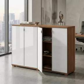 Armoire portes en verre, 6 étagères, L 200 x H 147 cm - So Dinastia