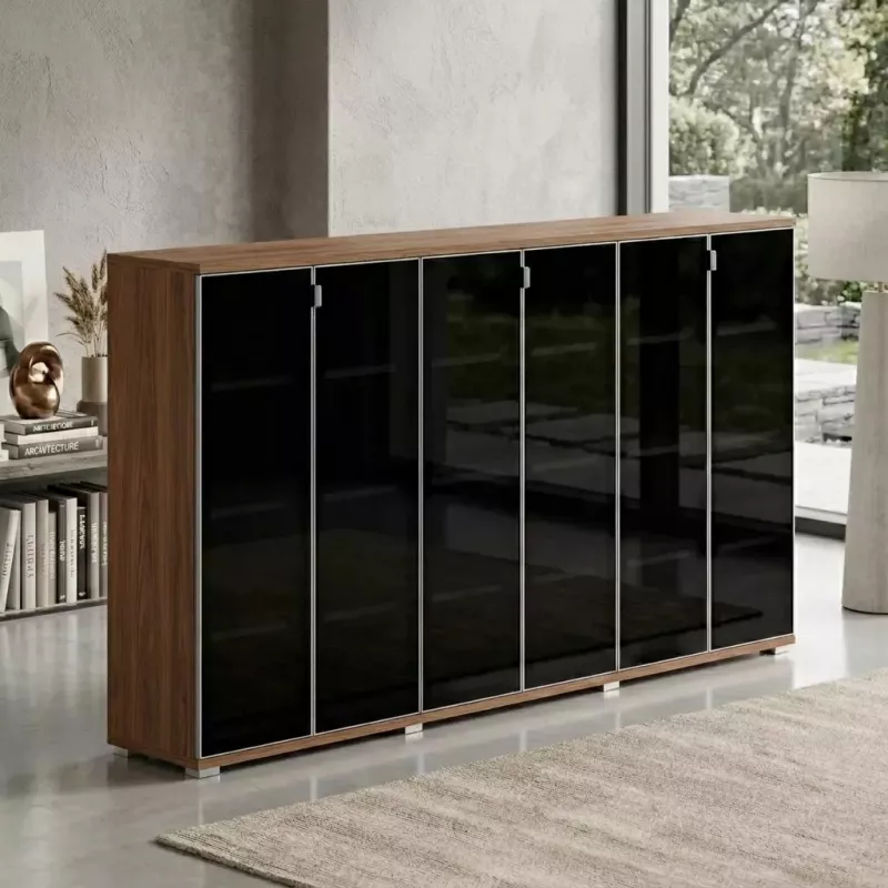 Ensemble 3 armoires verre, noyer américain | So Dinastia