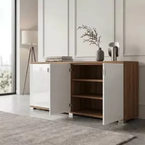 Armoire portes en verre, 2 étagères, L 200 x H 76 cm - So Dinastia