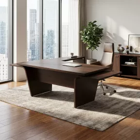 Bureau de direction avec retour réversible et piètement intérieur - So Luna