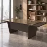 Bureau de direction plateau en verre avec piètement extérieur - So Luna