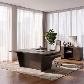 Bureau de direction avec retour réversible et piètement intérieur - So Luna
