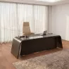 Bureau de direction plateau en verre avec piètement extérieur - So Luna