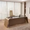 Bureau de direction plateau en verre avec piètement extérieur - So Luna