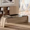 Bureau de direction plateau en verre avec piètement extérieur - So Luna