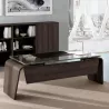 Bureau de direction plateau en verre avec piètement extérieur - So Luna
