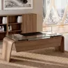 Bureau de direction plateau en verre avec piètement extérieur - So Luna