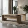 Bureau de direction design italien avec retour et piètement extérieur – So Luna