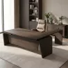 Bureau de direction design italien avec retour et piètement extérieur – So Luna