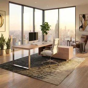 Bureau de direction avec console et pied cadre métallique – So Flora