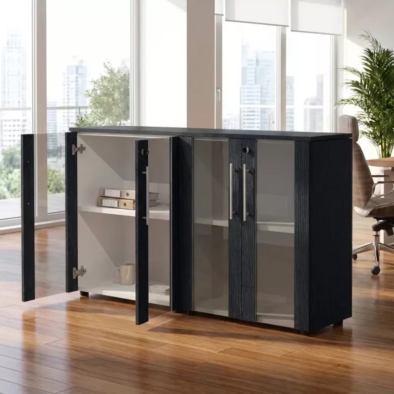Armoire fermée, portes vitrées H 81 cm, 2 ensembles - So Flora