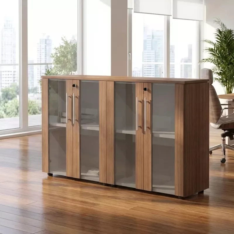 Armoire fermée, portes vitrées H 81 cm, 2 ensembles - So Flora