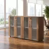 Armoire fermée, portes vitrées H 81 cm, 2 ensembles - So Flora