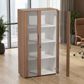Armoire fermée, portes vitrées H 160 cm, 1 ensemble - So Flora