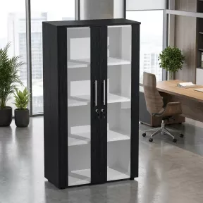 Armoire fermée, portes vitrées H 160 cm, 1 ensemble - So Flora