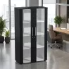 Armoire fermée, portes vitrées H 160 cm, 1 ensemble - So Flora