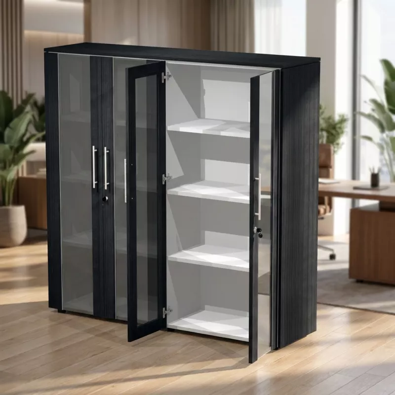 Armoire fermée, portes vitrées H 160 cm, 2 ensembles - So Flora