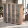 Armoire fermée, portes vitrées H 160 cm, 2 ensembles - So Flora