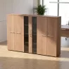 Armoire basse H 160 cm, 3 éléments, 1 paire de portes vitrées – So Flora