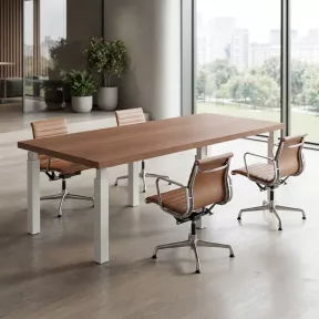 Table de réunion pieds métalliques 220 × 100 cm jusqu’à 8 personnes – So Flora