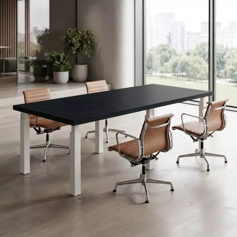 Table de réunion pieds métalliques 220 × 100 cm jusqu’à 8 personnes – So Flora