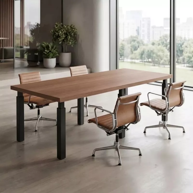 Table de réunion pieds métalliques 220 × 100 cm jusqu’à 8 personnes – So Flora