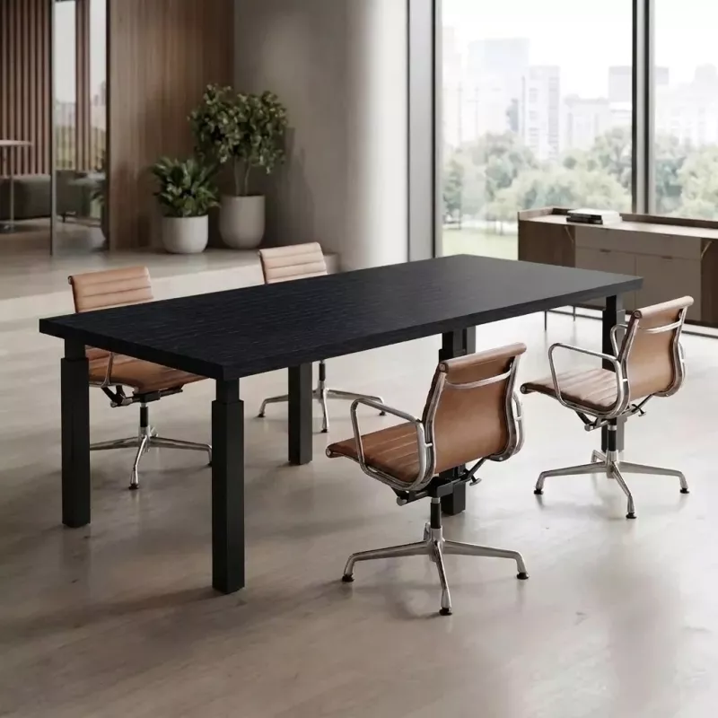 Table de réunion pieds métalliques 220 × 100 cm jusqu’à 8 personnes – So Flora
