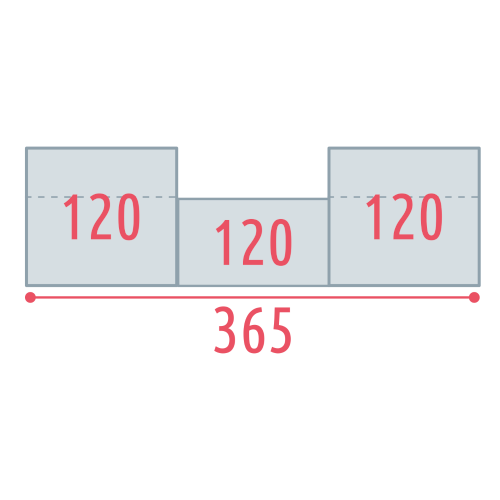 Largeur 365cm