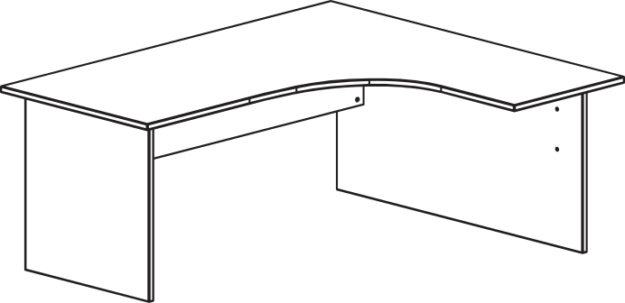 Angle à droite de 90 degrés - forme C