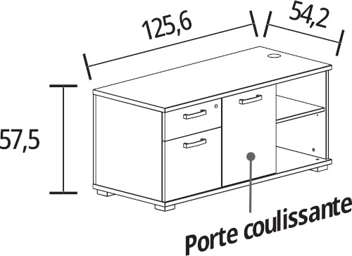 1 tiroir + 1 tiroir dossiers suspendus