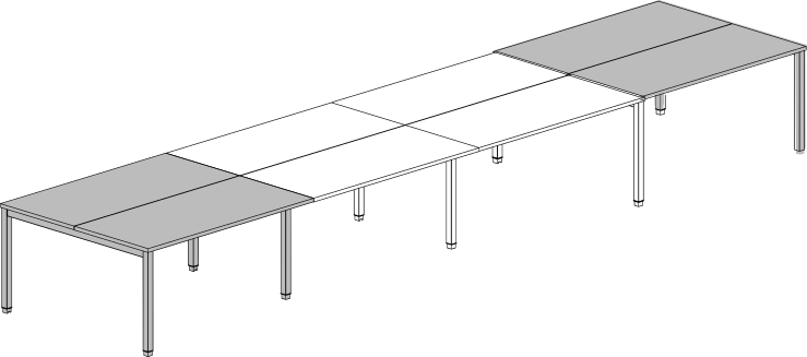 8 bureaux en vis-à-vis