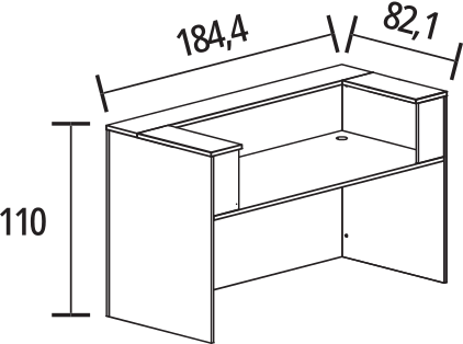 184.40 x 82.10 x 110 cm