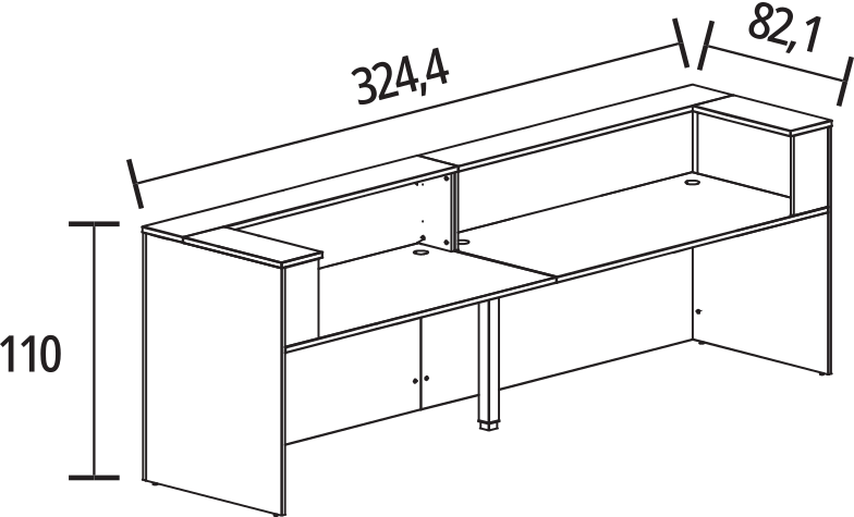 324.40 x 82.10 x 110 cm