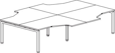 4 bureaux en vis-à-vis