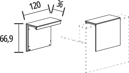 Réhausse largeur 120 cm