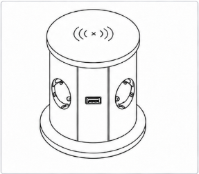 4 prises + 2 USB A + 2 USB C + 1 induction