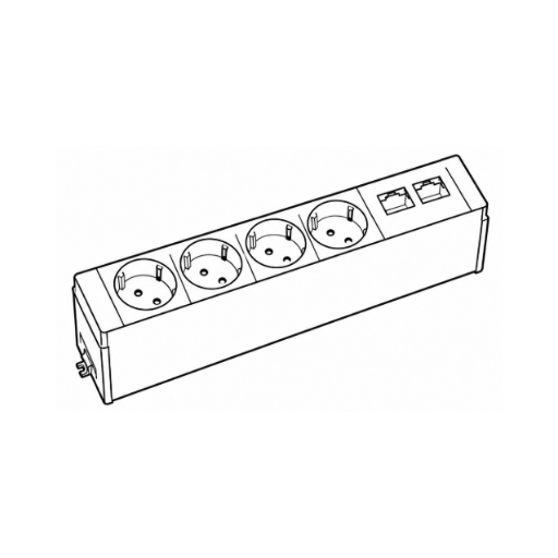 4 prises + 2 RJ45