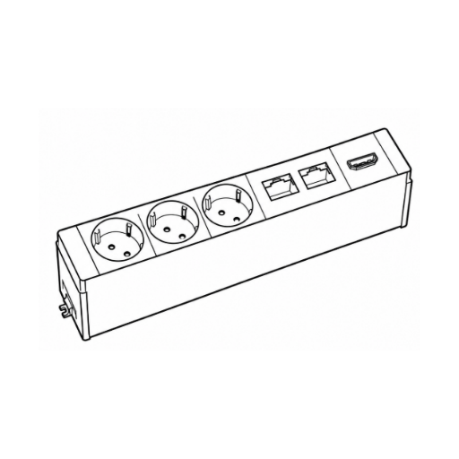 3 prises + 2 RJ45 + HDMI
